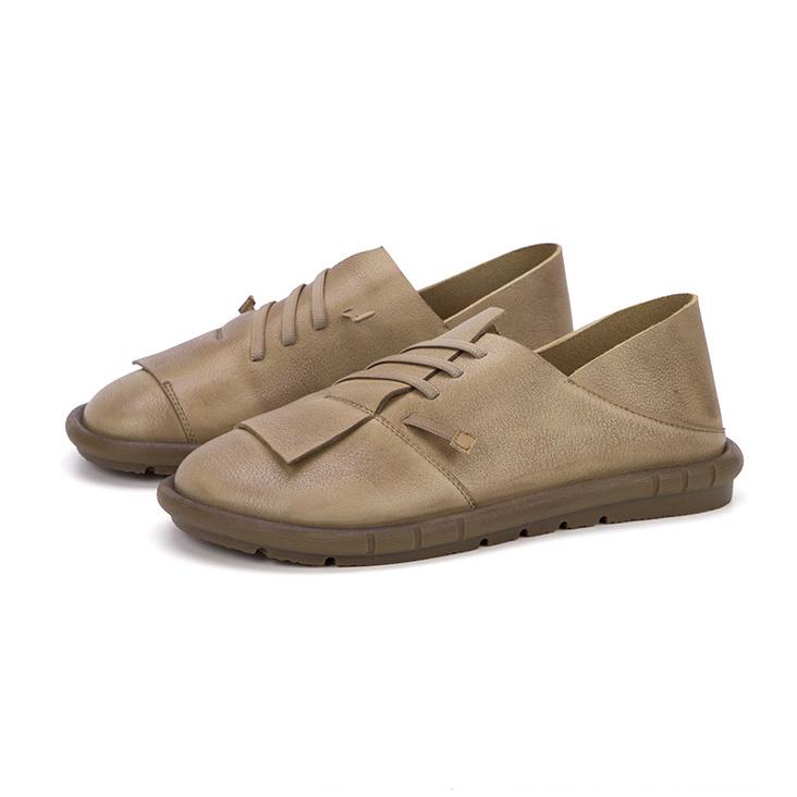Leather Sueded Retro Flats Loafers Slip Resistant Irregular Shoes - Image 2