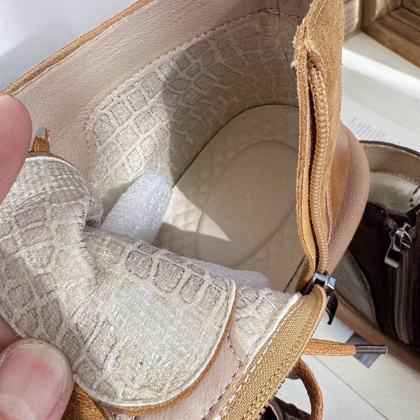 Autumn Winter Leather Sueded Patchwork Lace-Up Zipper Ankle Boots - Image 3