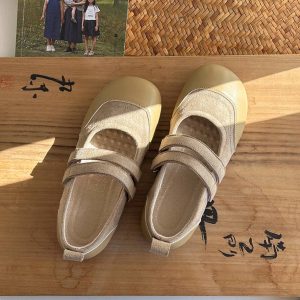 Autumn Leather Sueded Patchwork Double Straped Velcro Sandals