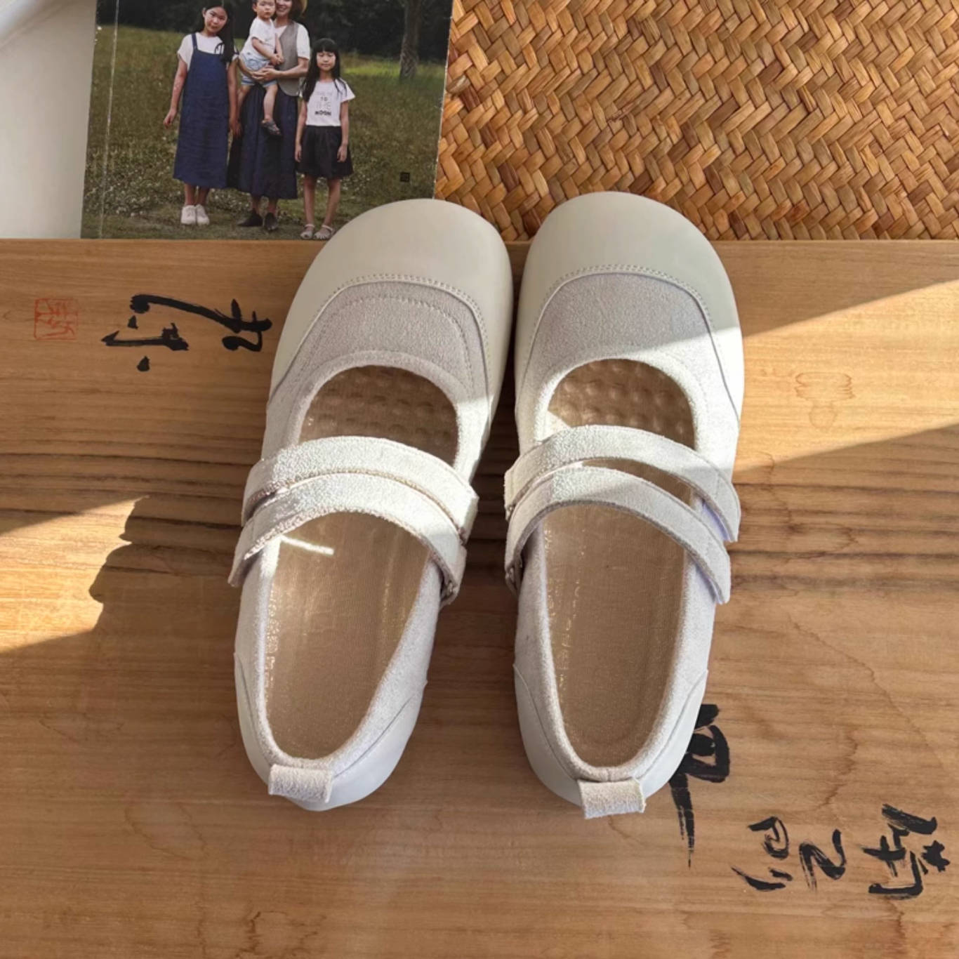 Autumn Leather Sueded Patchwork Double Straped Velcro Sandals - Image 2