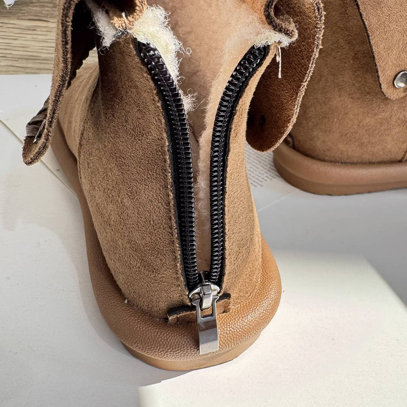 Winter Warm Leather Sueded Cuff Soft Sole Fleece-Lined Ankle Boots - Image 7