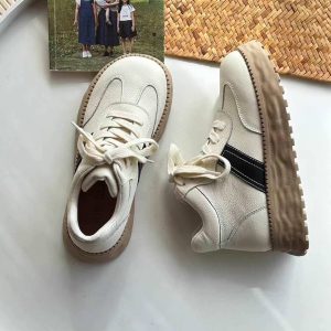 Casual Top Leather Round Toe Platform Patchwork Ankle Boots