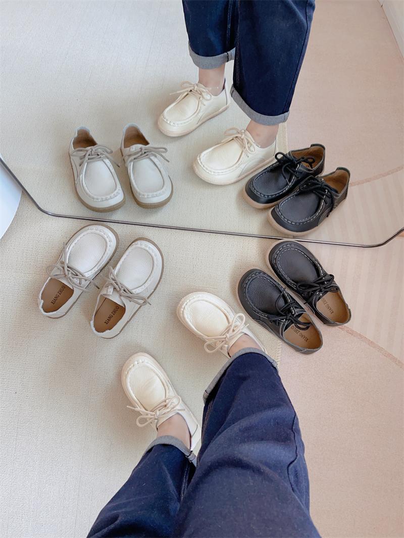 Babakud Women Spring Vintage Art Style Soft Leather Casual Flats Loafers - Image 6