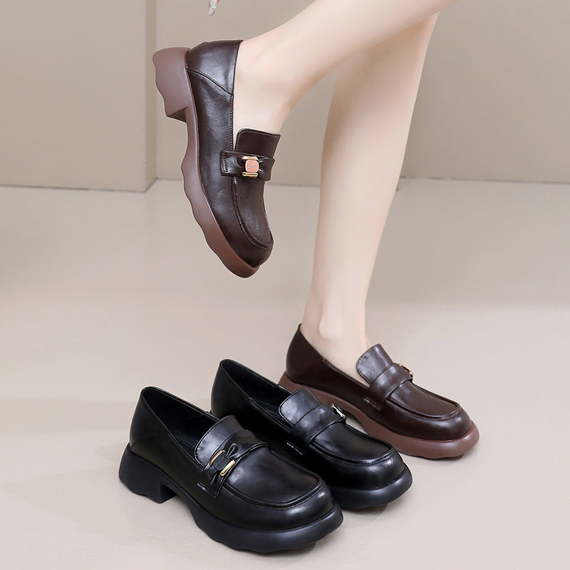 Spring Retro Comfortable Soft Leather Loafers for Women - Image 5