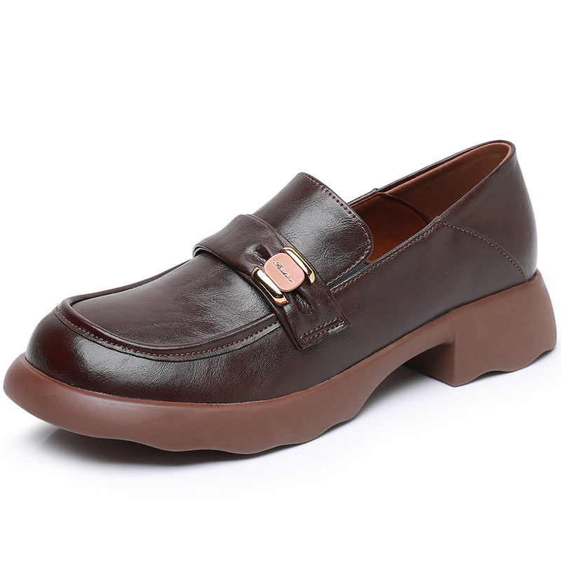 Spring Retro Comfortable Soft Leather Loafers for Women - Image 8