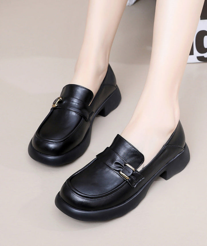 Spring Retro Comfortable Soft Leather Loafers for Women - Image 3