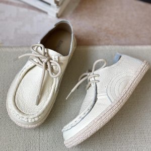 Babakud Women Spring Vintage Art Style Soft Leather Casual Flats Loafers