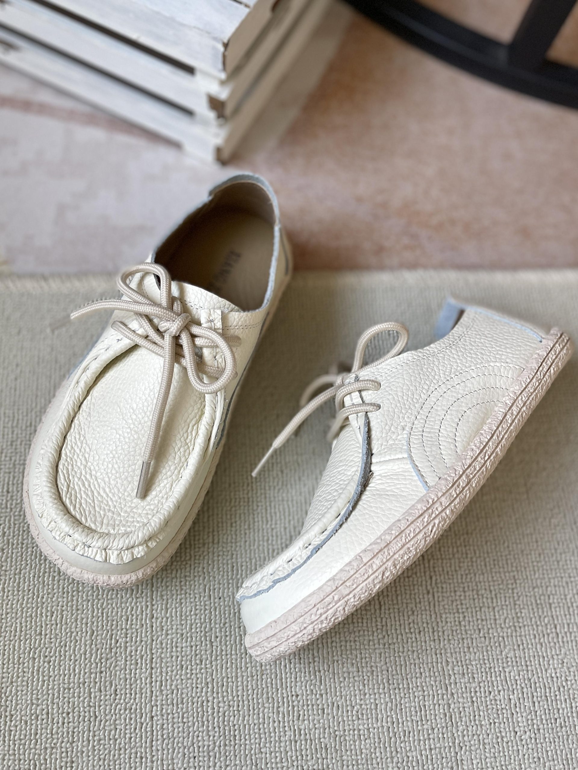 Babakud Women Spring Vintage Art Style Soft Leather Casual Flats Loafers